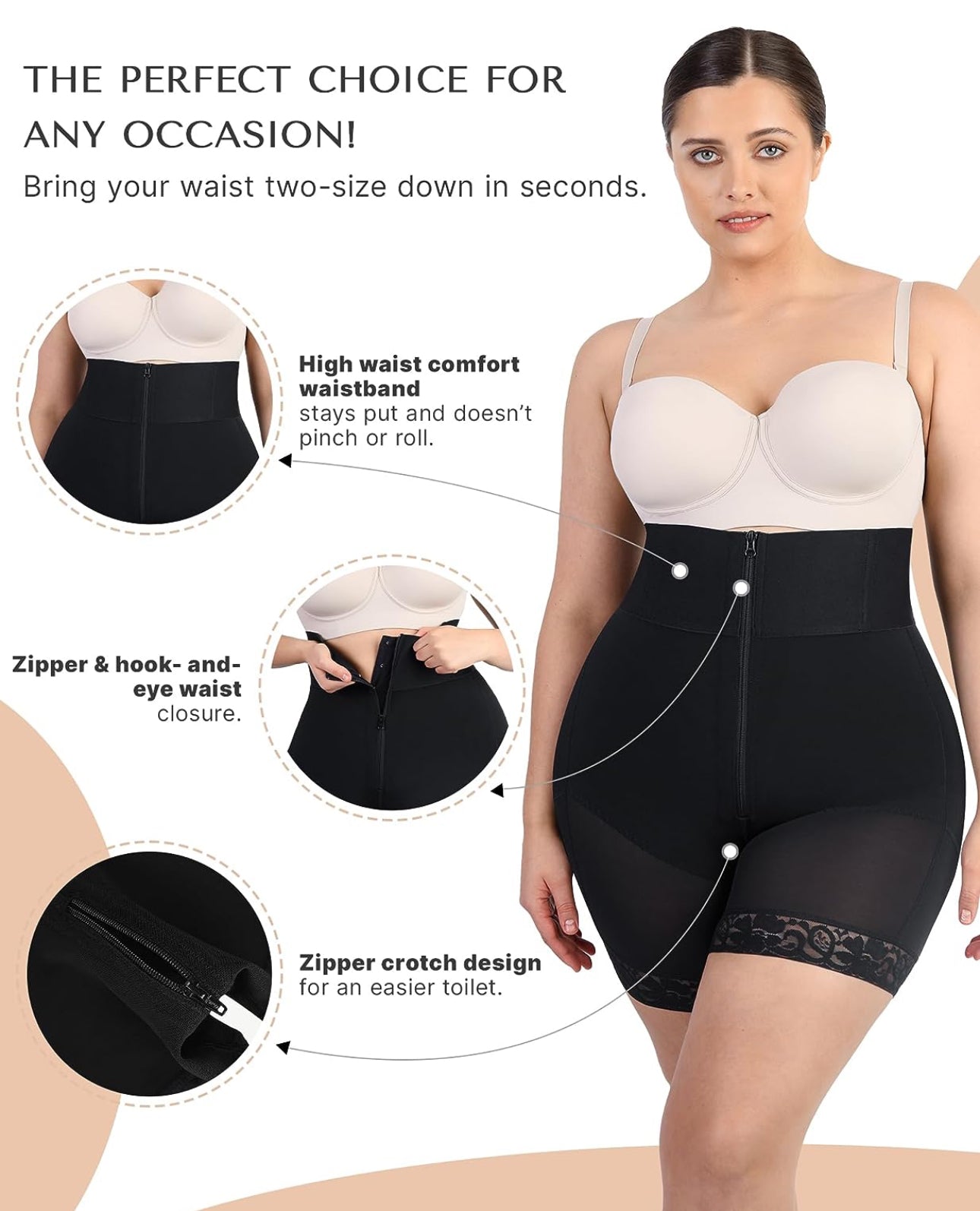Royally Snatched Hi-Waisted Butt Lifting Shorts (Black)