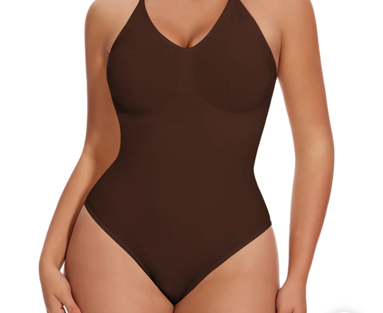Unbelievable Seamless Tank Top Bodysuit (Brown)