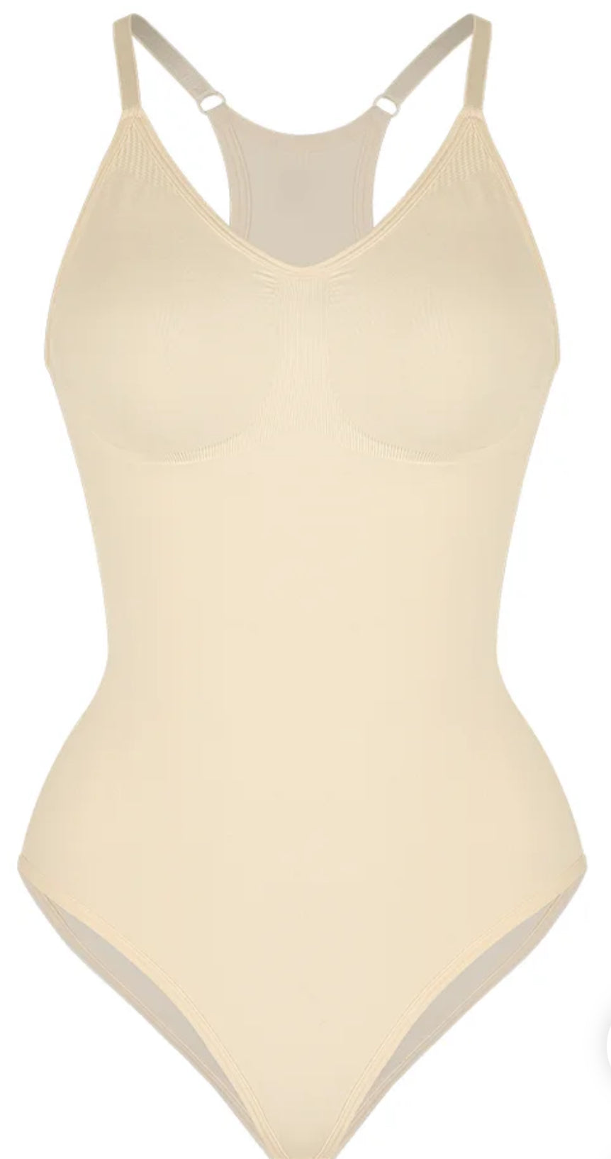 Unbelievable Seamless Tank Top Bodysuit (Beige)